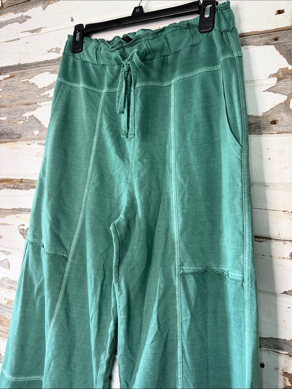 Zenana Outfitters Teal Wide-Leg Drawstring Pants 3 - Picture 4 of 7